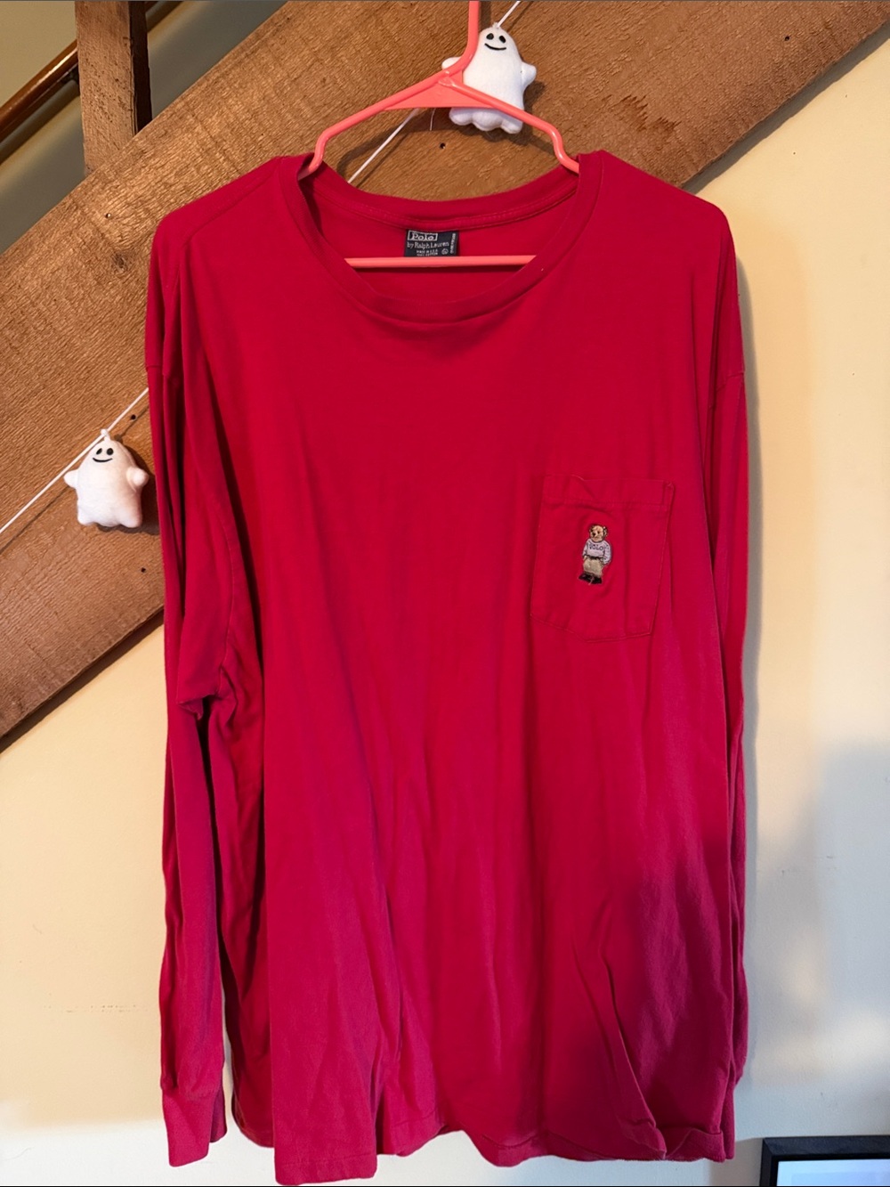 Vintage Polo by Ralph Lauren Long-Sleeve Pocket Tee in Red